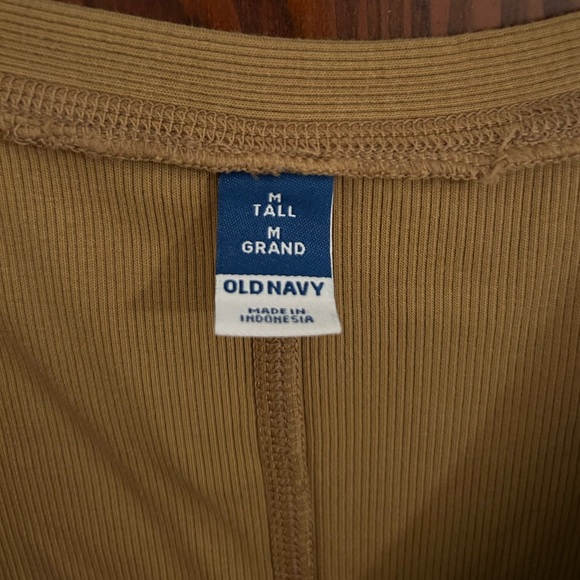 Camel Ribbed Button-Up Sweater Dress Old Navy Tall M - Picture 3 of 5